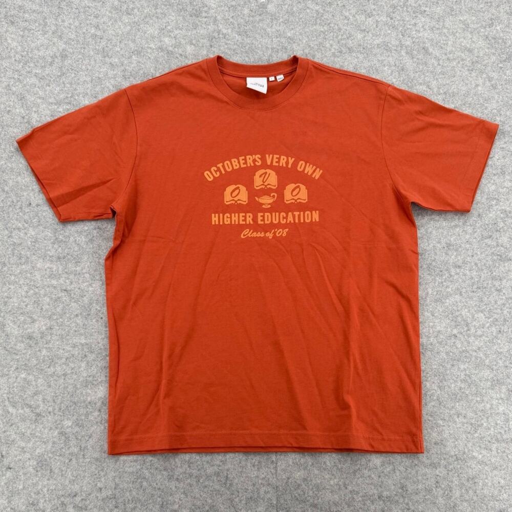 October's Very Own OVO Higher Education Rust Orange Short Sleeve T-Shirt LARGE
